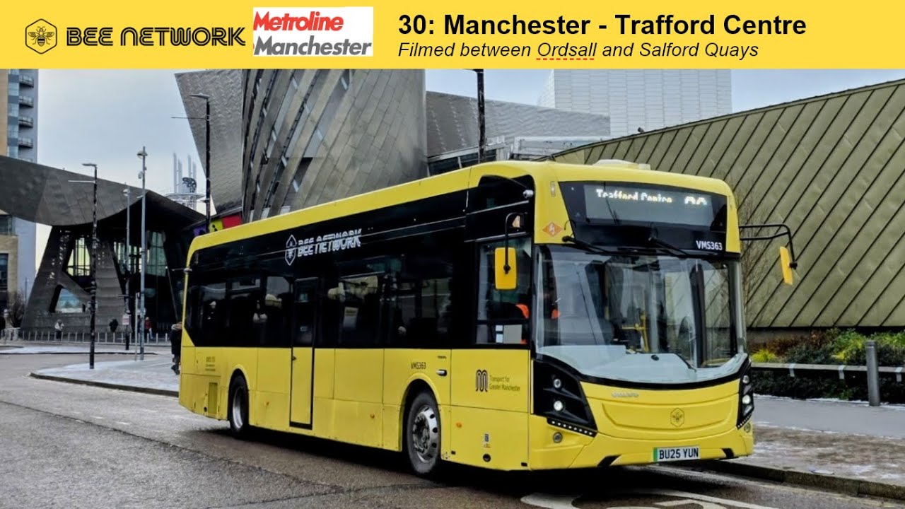 The new buzz 🐝 Bee Network - Metroline Manchester 30 service between Ordsall and Salford Quays