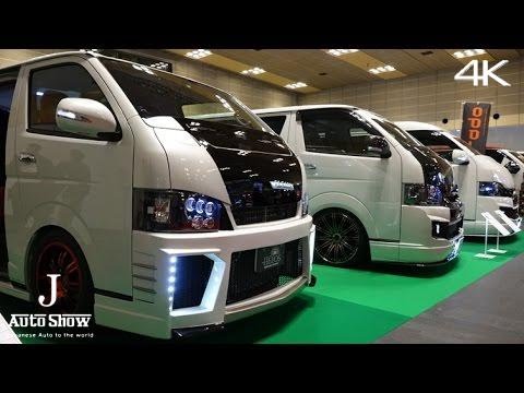 (4K)modified TOYOTA HIACE booth - カスタムハイエースブース  大阪オートメッセ2016