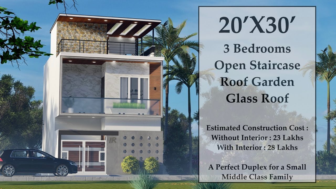 20X30 Duplex House Design | A Perfect 600 Sqft Duplex House for a small middle class family