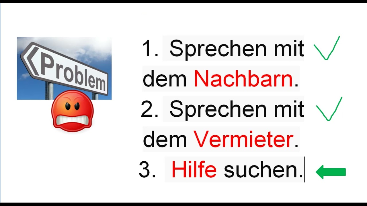 Brief B1 DTZ Probleme mit Nachbarn Bürgerberatung (mit Untertiteln)