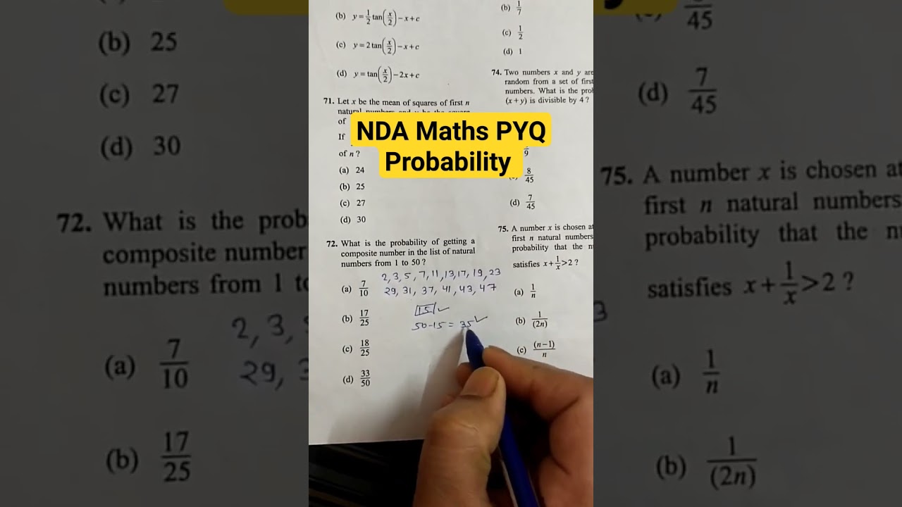 NDA Maths PYQ | Probability | NDA 1 2024 | Unique Defence Academy | Kapil Sir #maths #mathstricks