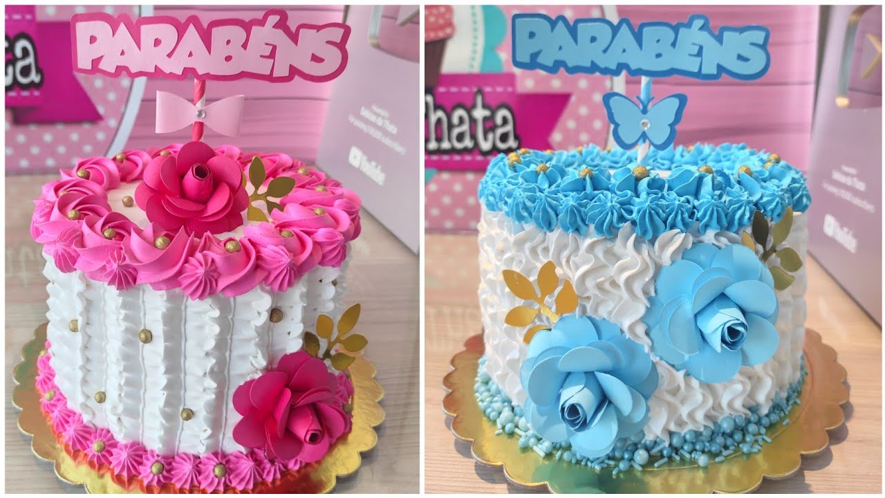 2 Sabores de Bolo de Aniversário com APENAS UM RECHEIO - 4 LEITES COM MORANGO E GOTAS DE CHOCOLATE