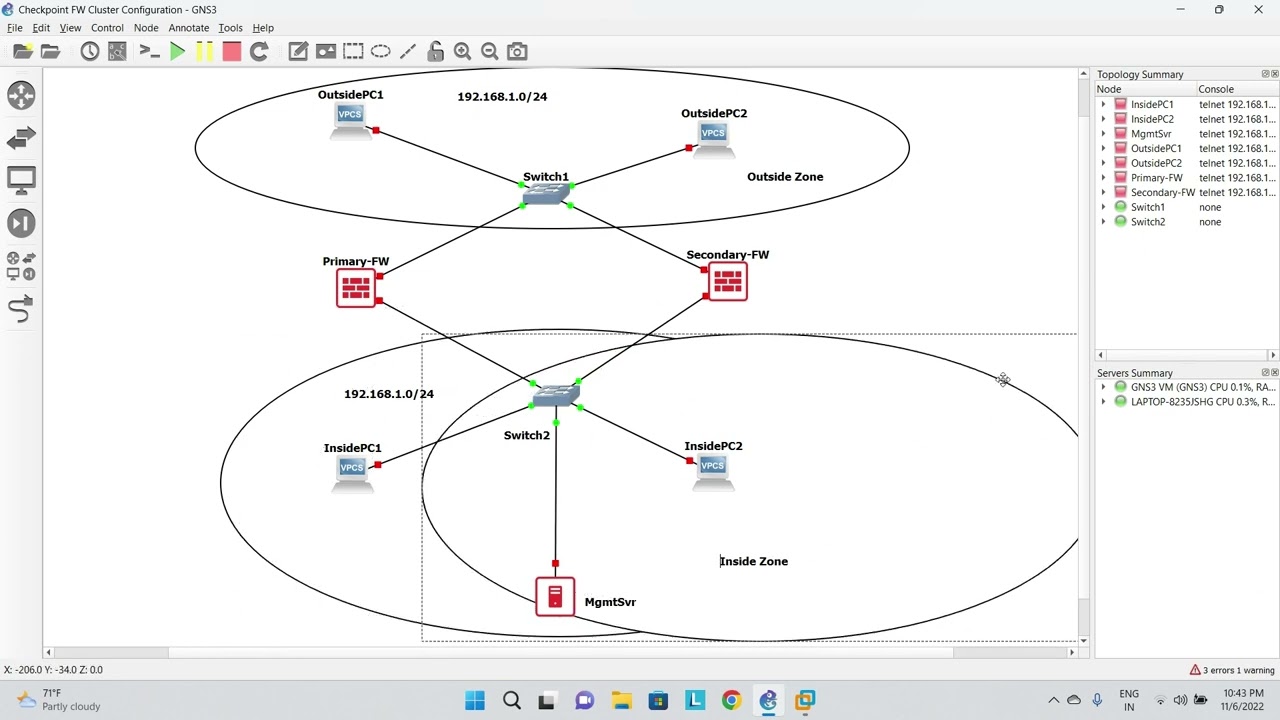 Checkpoint Firewall R80.30 installation and Cluster Configuration in GNS3