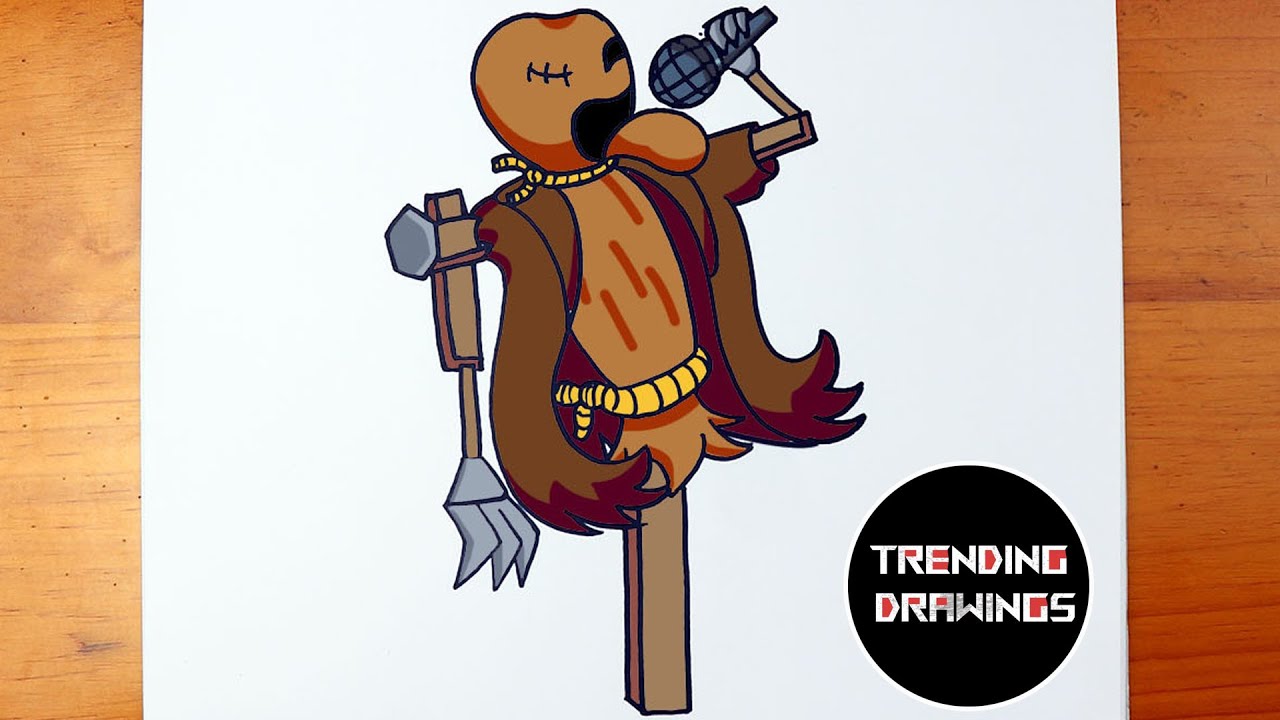 How To Draw FNF MOD Character - Cable Crow Easy Step by Step