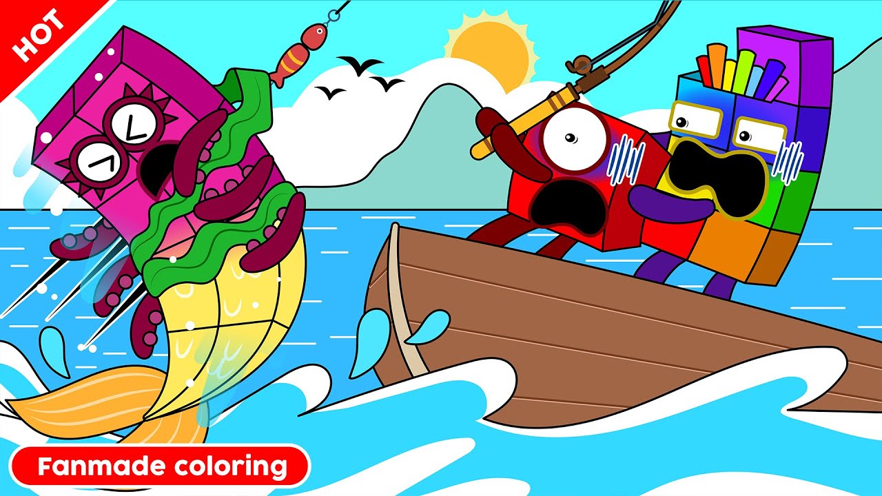 OMG! NB 1 Caught A Mermaid? Numberblocks Fanmade Coloring Story