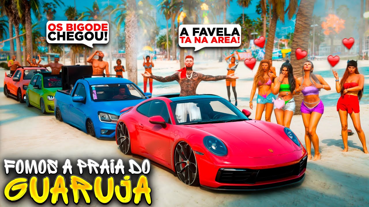 GTA V: VIDA DO CRIME | DESCEMOS PRO GUARUJÁ COM OS REBAIXADOS E PARAMOS TUDO NA PRAIA!🏖️ |#09