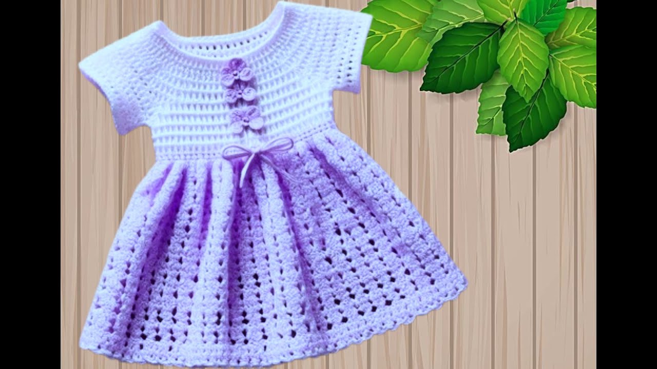 كروشيه  طريقة عمل فستان بناتى سهلة جدا للمبتدئين /فساتين كروشيه للاطفال#crochet_dress