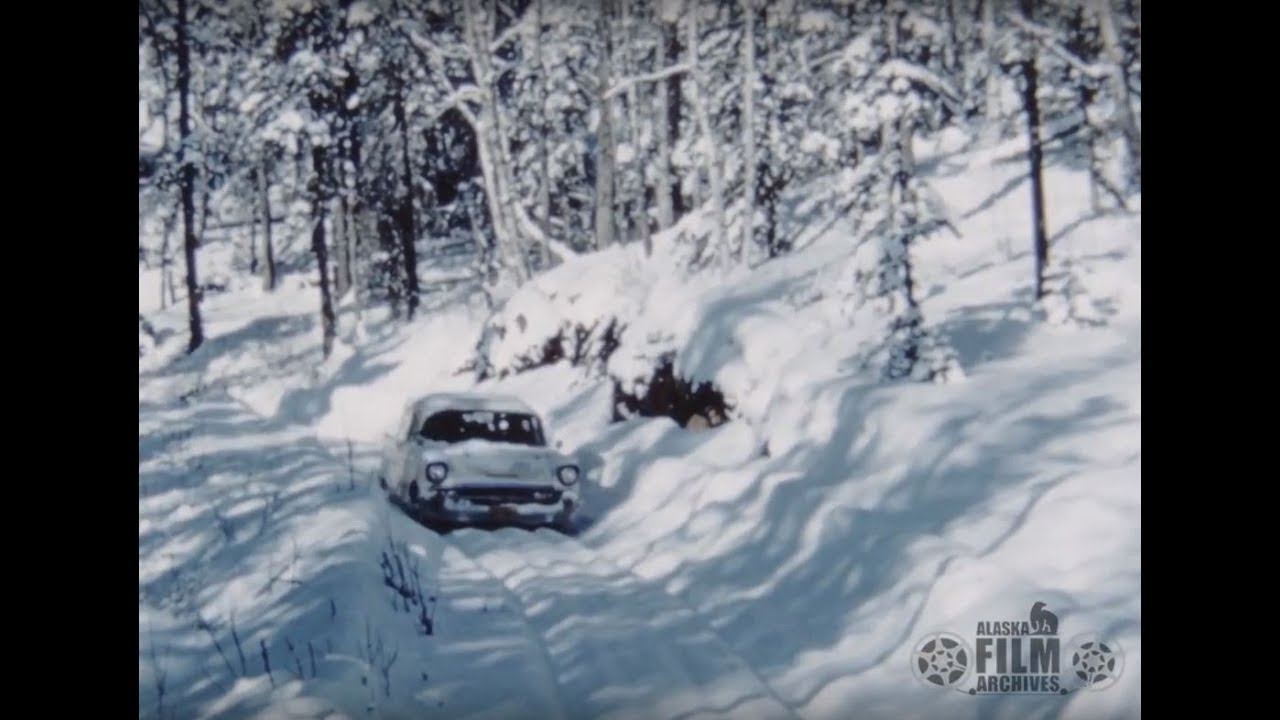 Snowy travel in Alaska, 1950s