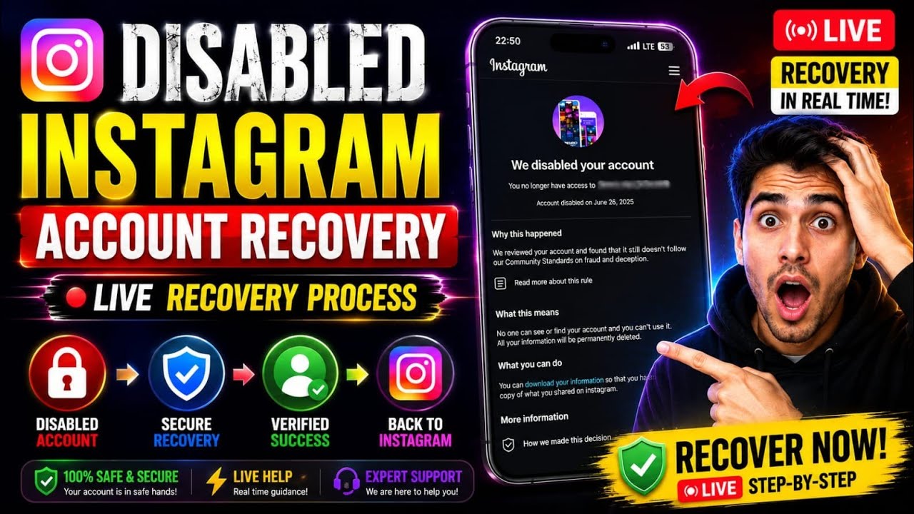 Instagram Disabled Account Recovery 2026 | how to recover disabled instagram account 2026