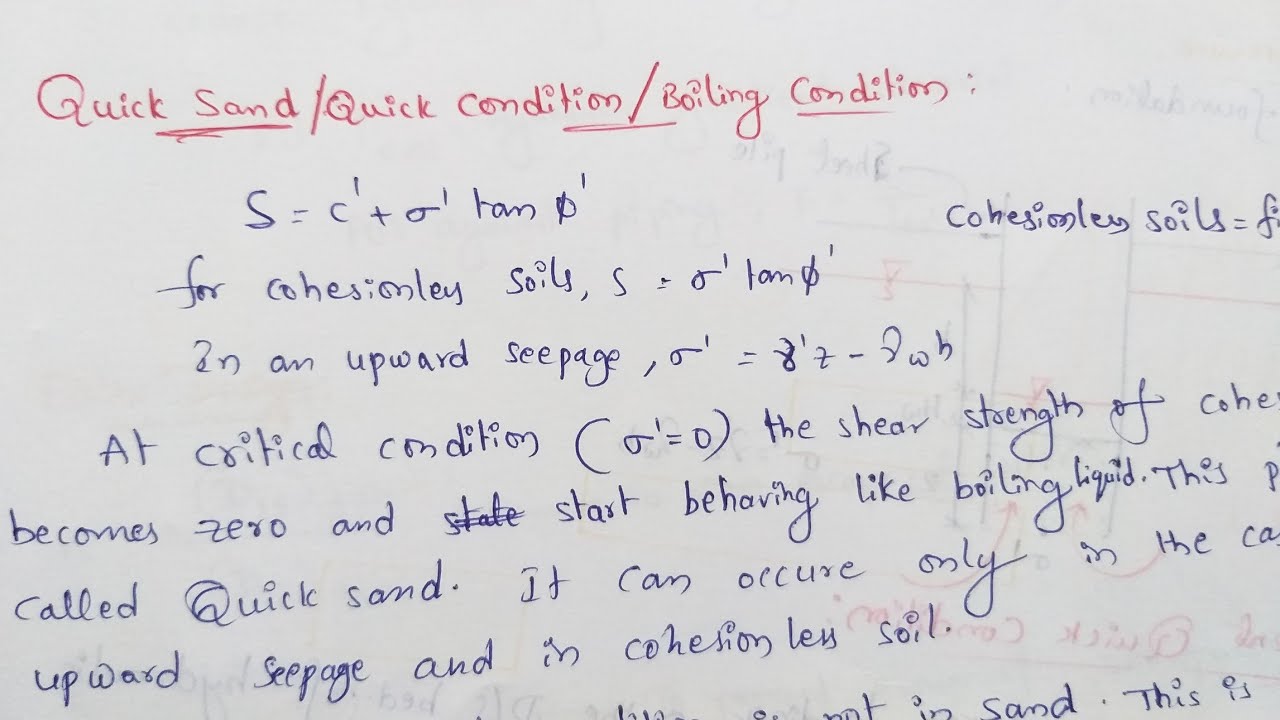 Quick Sand | Quick Condition | Boil Condition | Prevent Quick Sand