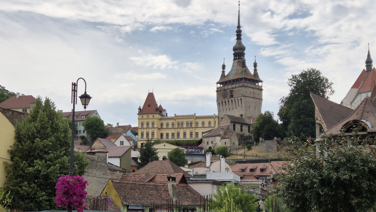 A walk through the historic center of Sighișoara, Transylvania, Romania