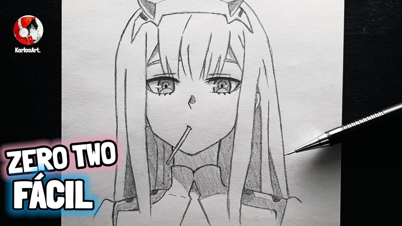 Cómo Dibujar A ZERO TWO | PASO A PASO FACIL A LAPIZ | how to draw zero two / anime