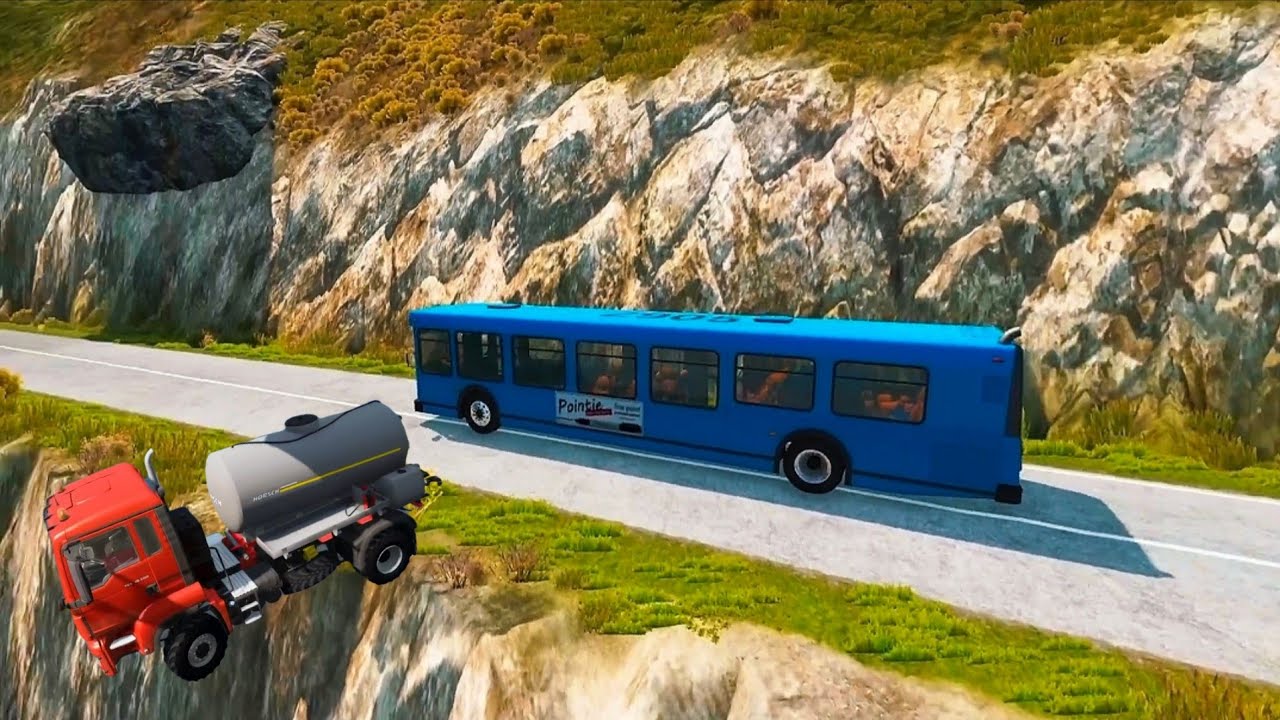 Cars Vs Cliff Roads Beamng Drive Challenge Ends In Total Destruction#63