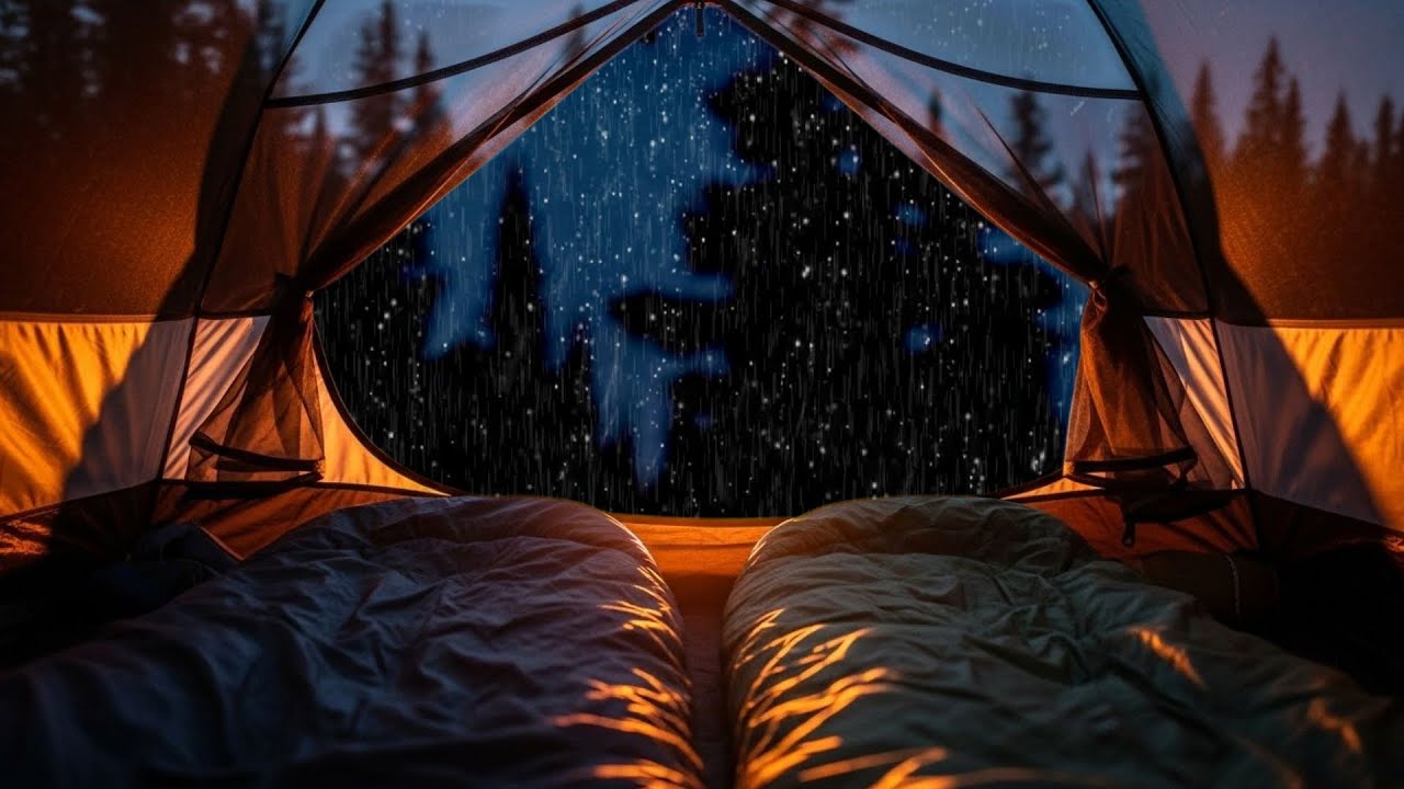 Rainforest Rain at Night 🌿 Soft Tent Rain Sounds for Deep Sleep