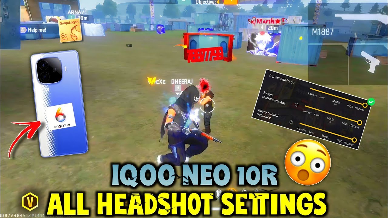 IQOO Neo 10r 🔥 All HEADSHOT SETTINGS For Free Fire 🤯 | IQOO NEO 10R Free Fire Headshot Tips & Trick🤩