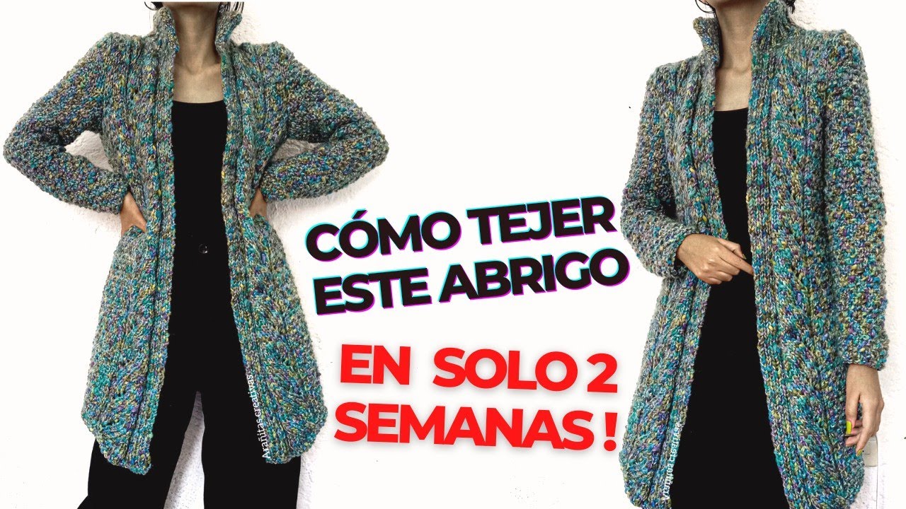 cómo tejer un abrigo en dos agujas rápido y fácil parte 1