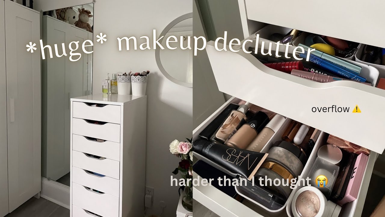 makeup declutter 2023 | declutter and organize with me *tryna get rid of a drawer*