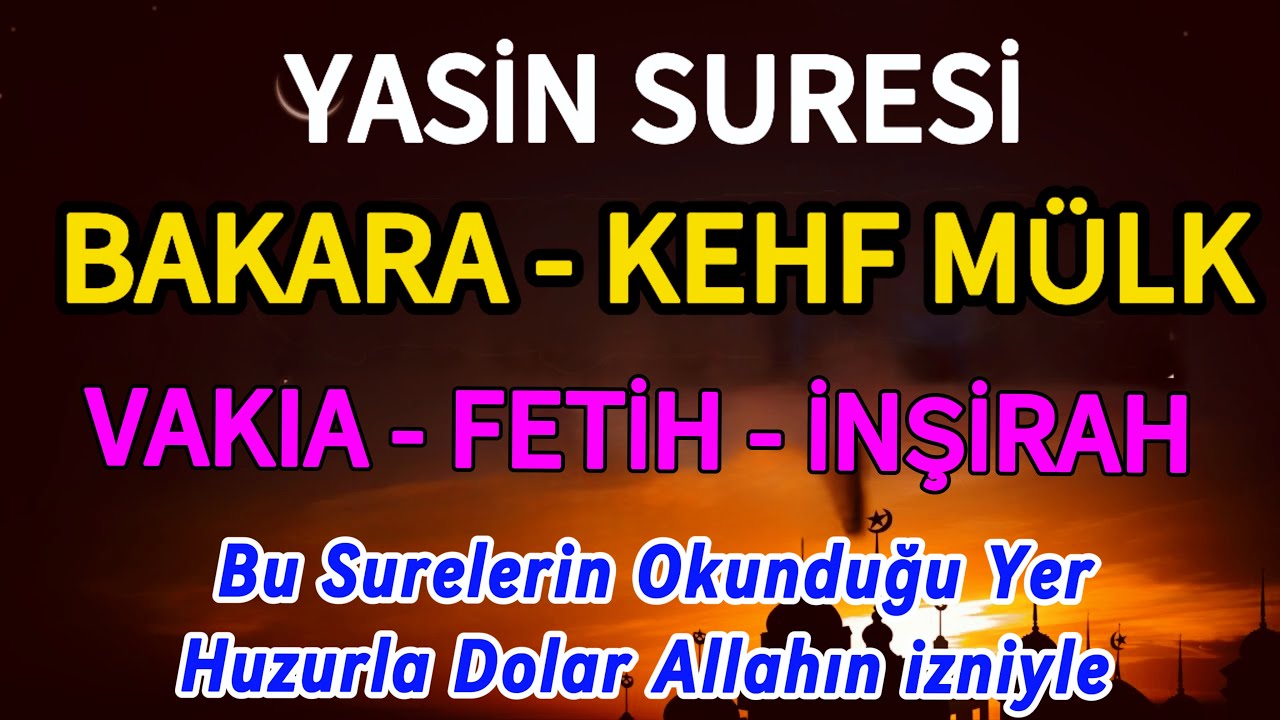 Yasin Suresi - Bakara Suresi - Kehf Suresi - Mülk - Vakıa Suresi - Fetih Suresi Ve İnşirah Suresi🤲🏻