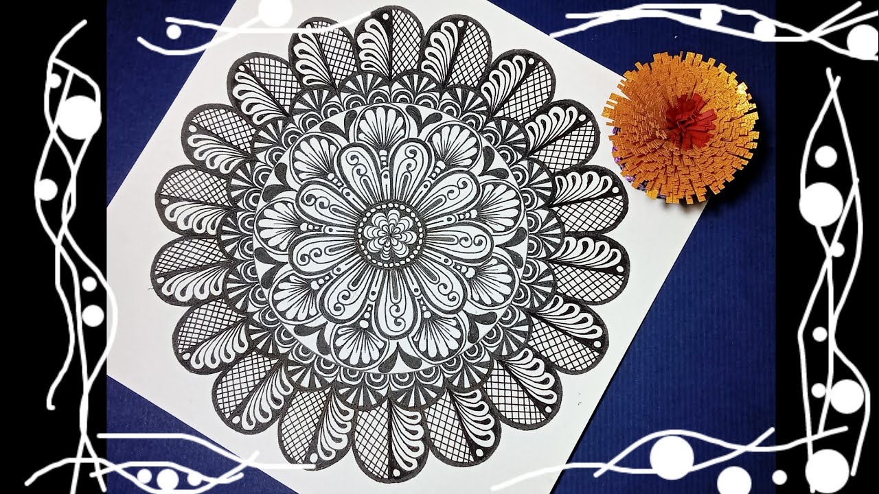 [一起畫禪繞] 如何畫出簡單的曼陀羅畫❤️ #禪繞畫 #曼陀羅 #zentangle #mandala #doodle #art
