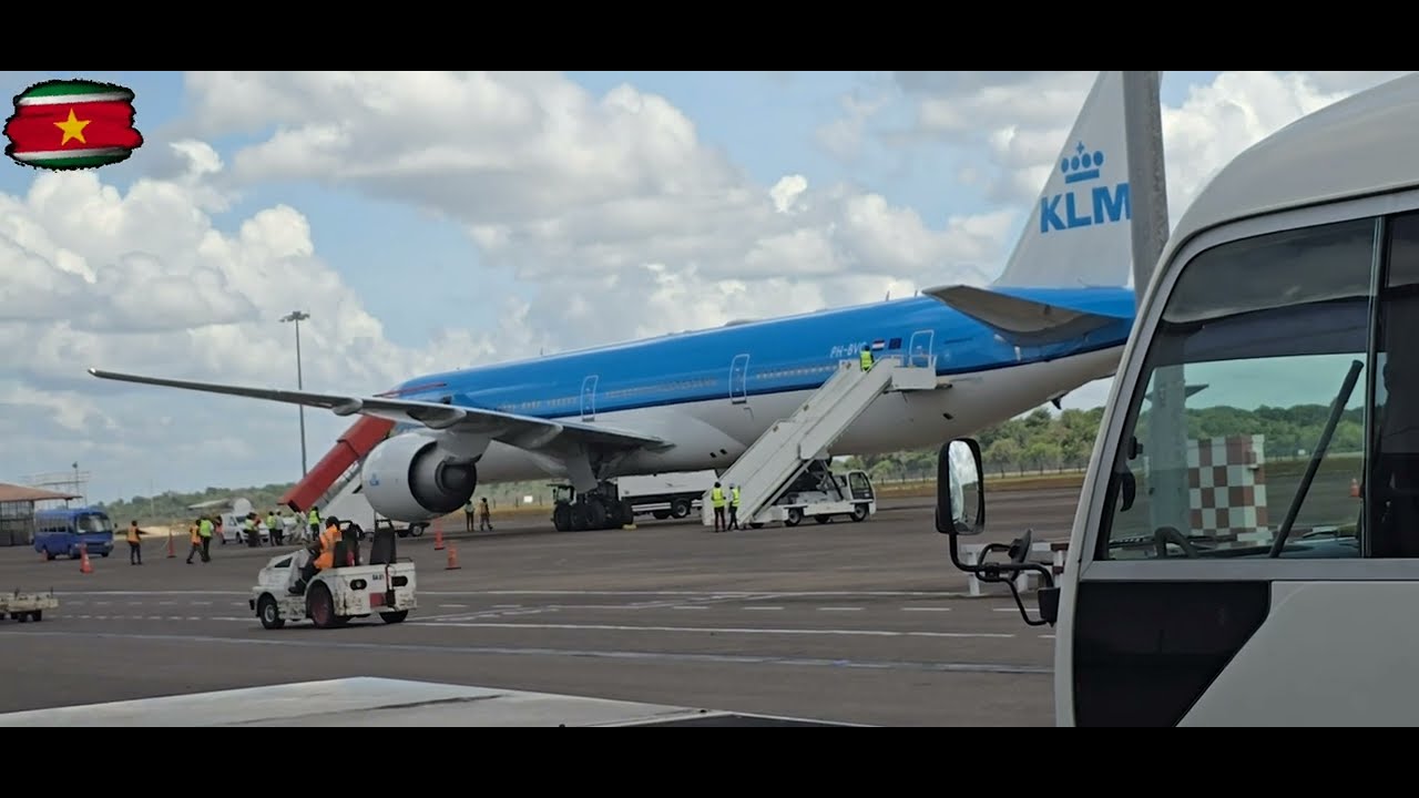 KLM arriving at JAP Airport in Suriname🇸🇷