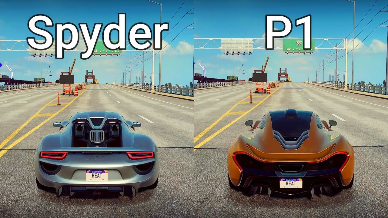 NFS Heat: Porsche Spyder vs McLaren P1 - Drag Race