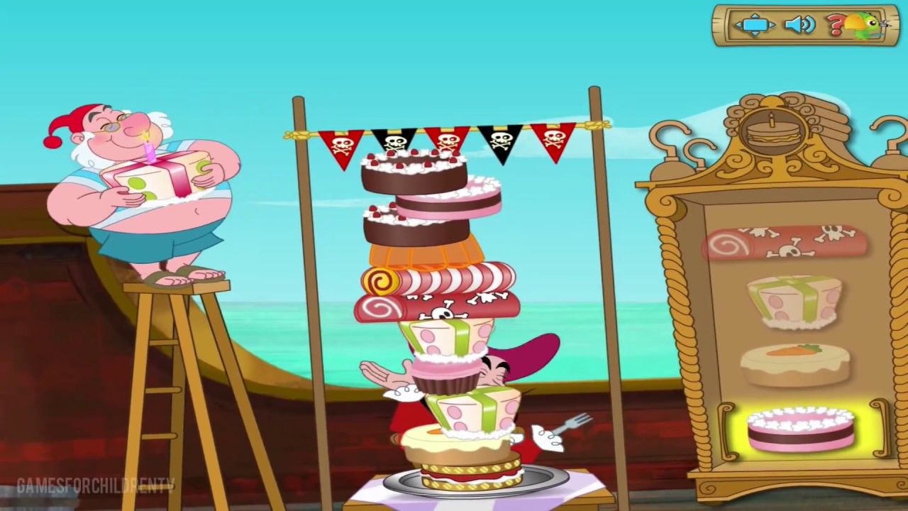 Jake and the NeverLand Pirates - Full Game of Hook's Cakey Bakey Stack - Walkthrough - Disney Jr.