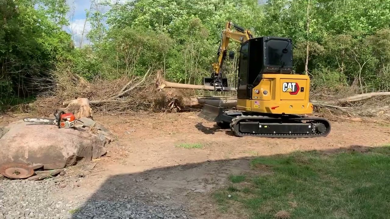 Brush clearing in a next gen CAT 305!