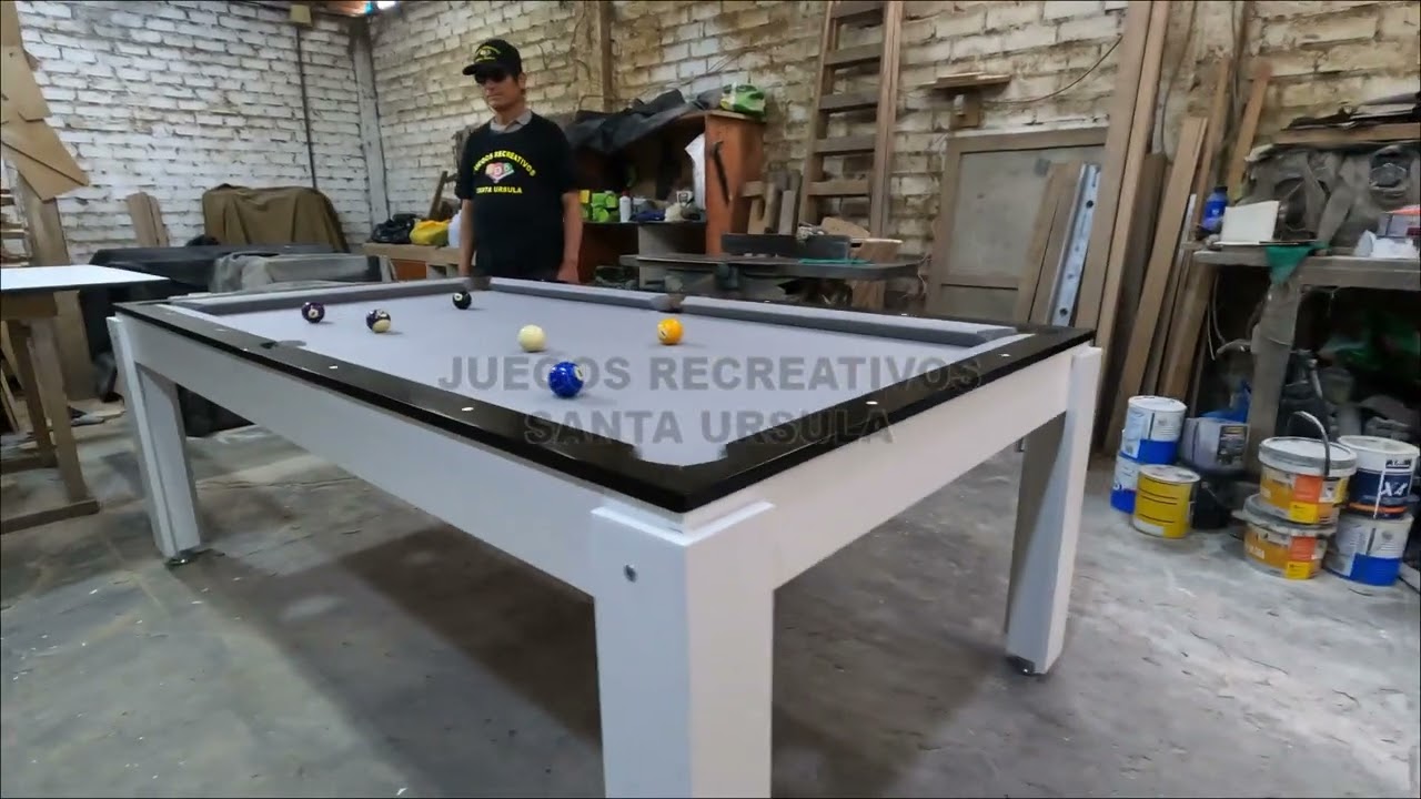 MESA DE BILLAR CONVERTIBLE A COMEDOR Y PING PONG - JUEGOS RECREATIVOS SANTA URSULA