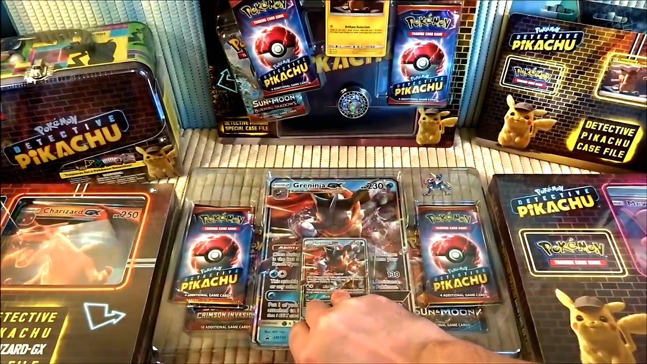 Quick Unboxing: Pokémon Detective Pikachu Movie Charizard-GX & Mewtwo-GX & Greninja-GX Boxes 2019