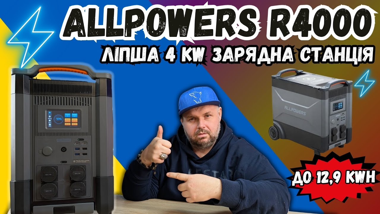 ЗАРЯДНА СТАНЦІЯ ALLPOWERS R4000 3456 Wh. КРАЩА 4 КW СТАНЦІЯ ДЛЯ ДОМУ, ОФІСУ І ВИЇЗДНОЇ РОБОТИ