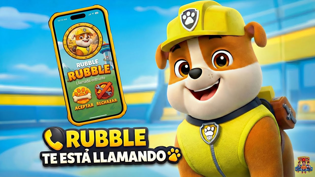 🚨 ¡Rubble a toda velocidad! 🐾📱 Llamada falsa de PAW Patrol 🚧🐶