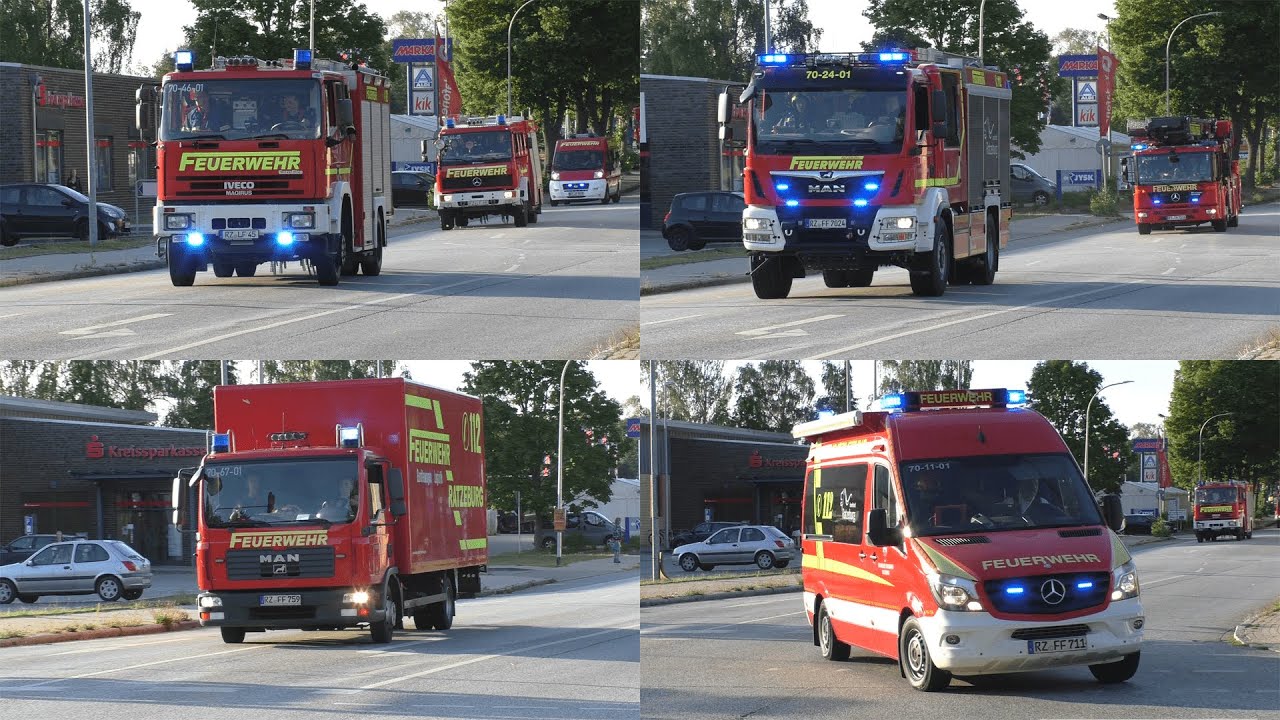 [Vollalarm zum VU und Gebäudebrand] Einsatzfahrten Freiwillige Feuerwehr Ratzeburg