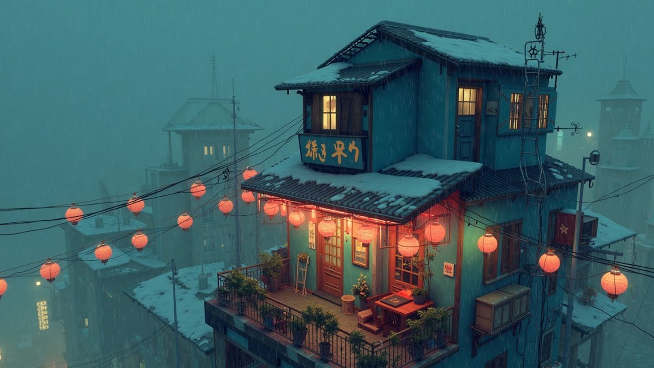 Дождливые зимние ночи в неоновом городе | Chillhop биты для учебы и сна
