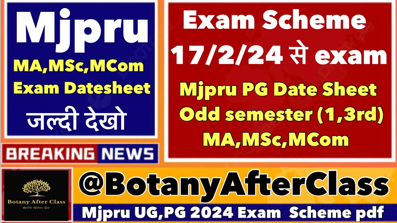 Mjpru PG exam scheme 2024 | Mjpru exam scheme pdf 2024