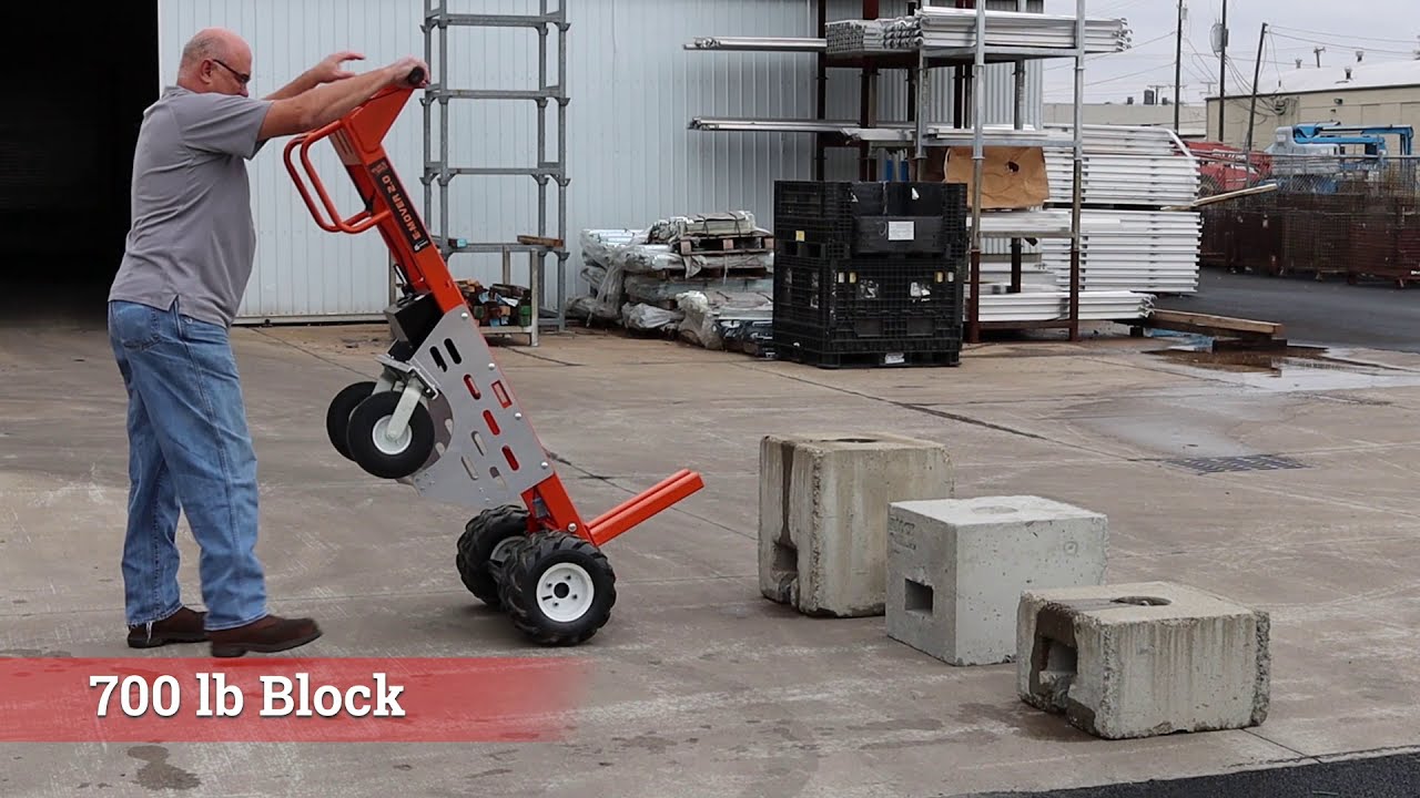 Granite Block and Roll E-Mover 2.0 Demonstration Video - Moving 350, 500 and 700 lb Tent Ballasts