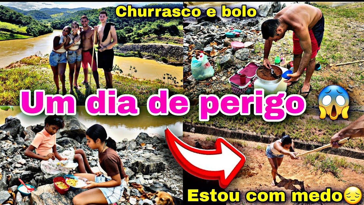 COMEMORANDO O ANIVERSÁRIO DO FLÁVIO NO MEIO DO MATO NA BEIRA DO RIO! CHURRASCO,BOLO E MUITO PERIGO 😱