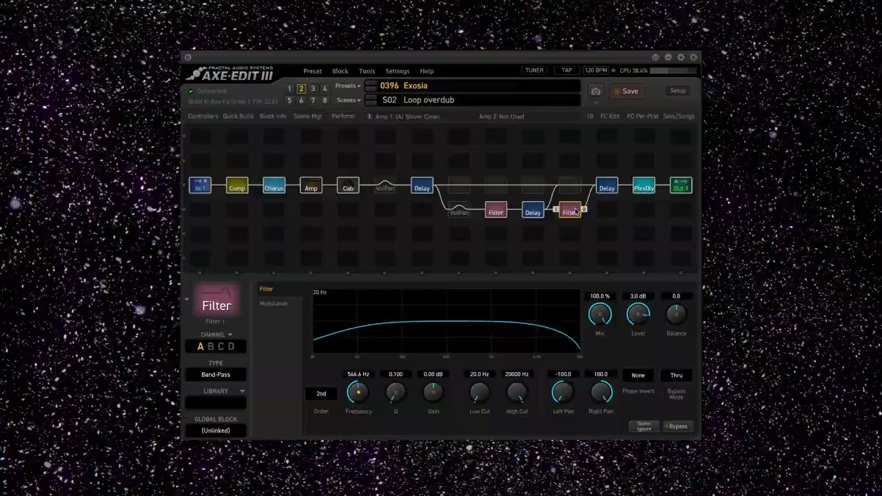EXOSIA. An Axe-FX III patch by Simeon Harris