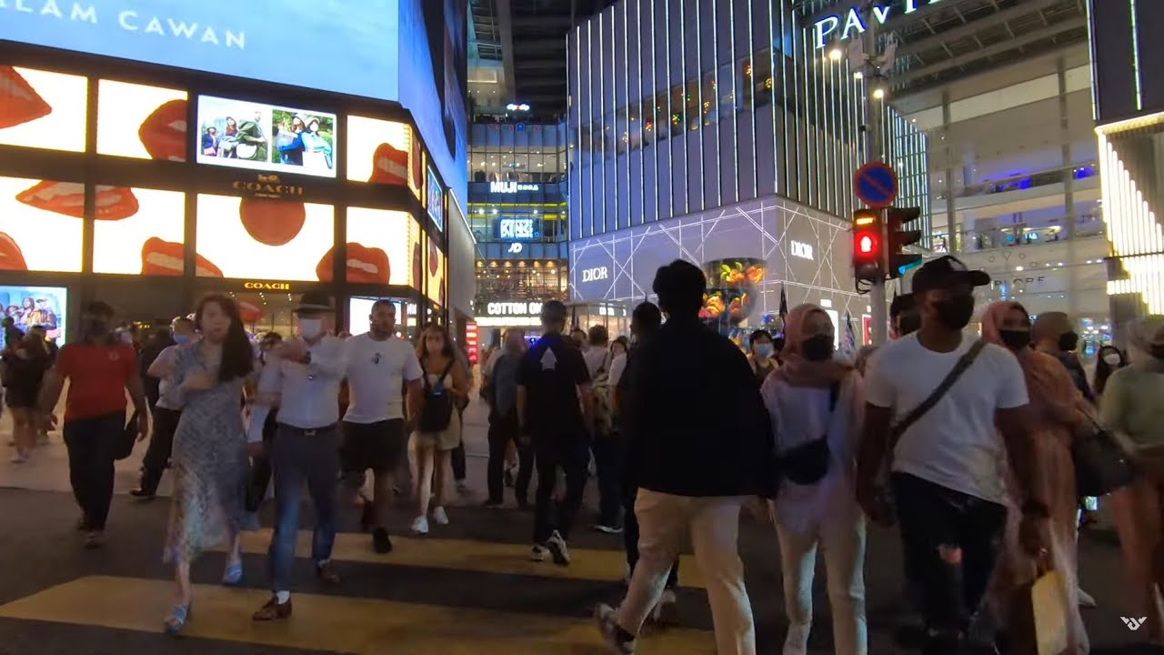 4k Walk Kuala Lumpur Bukit Bintang Malaysia