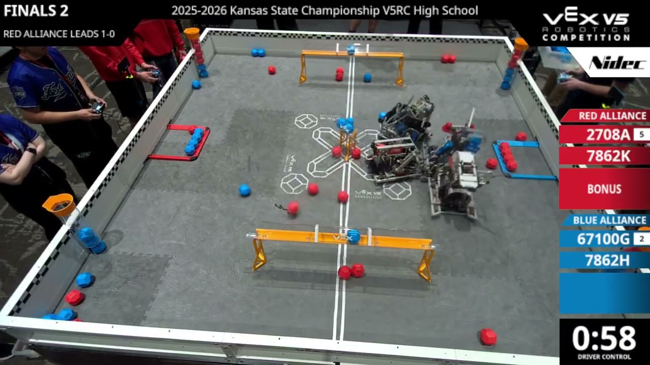 Kansas Regionals : Division 1 - Final #1-2 - 2708A & 7862K vs 67100G & 7862H - Auton + Driver