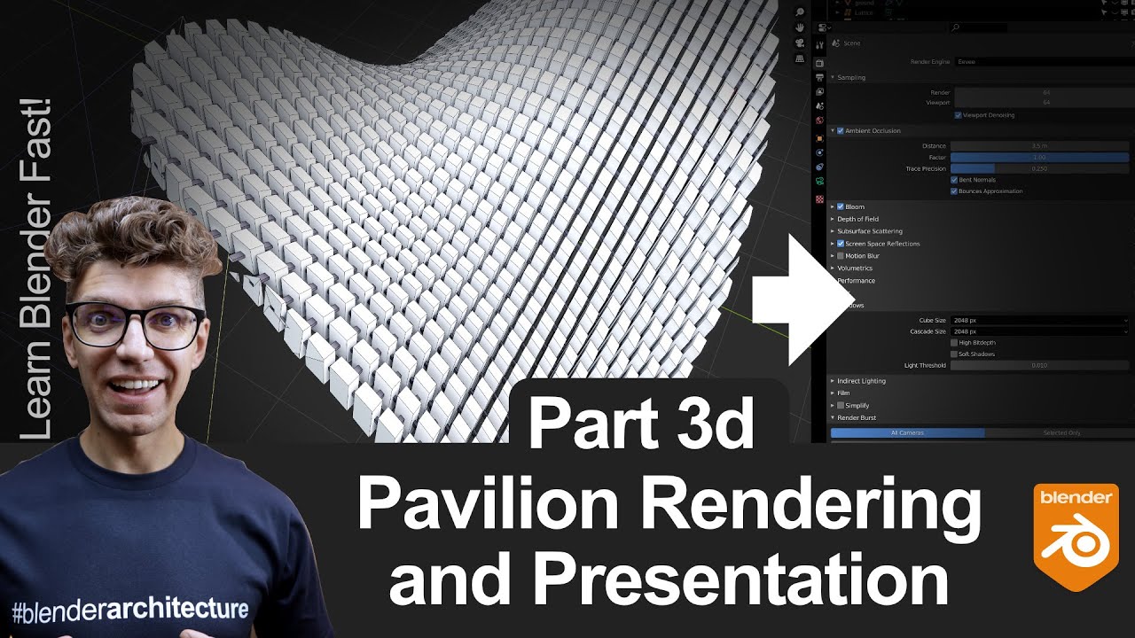 Часть 3D. Процедурная визуализация павильона — Blender для архитектурного проектирования