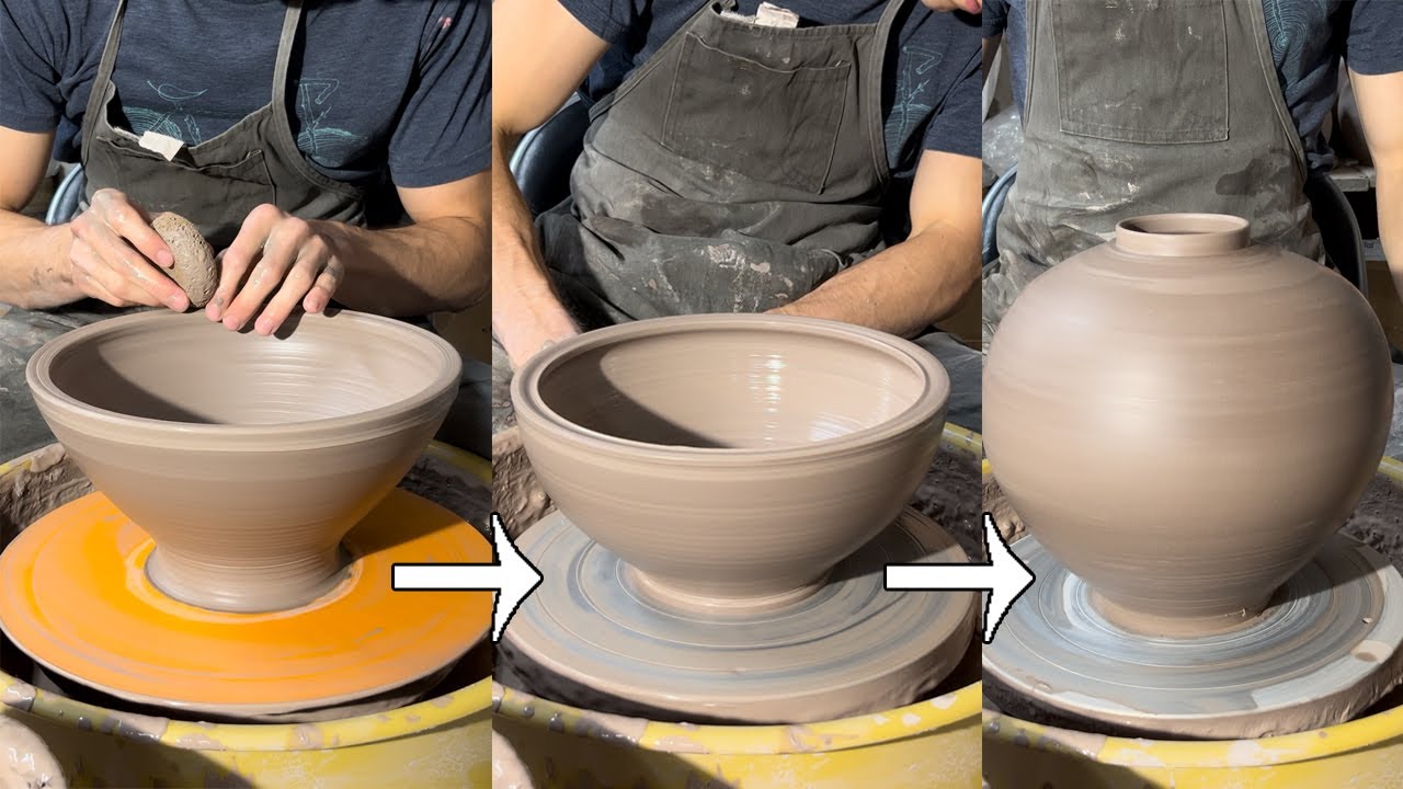 Throwing An 8lb Moon Jar Style Vase In 2 Pieces Part 1