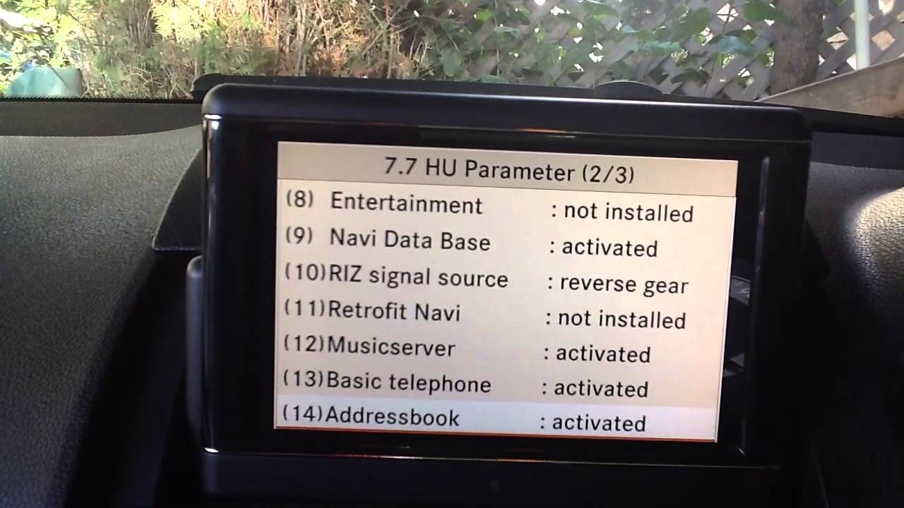 Mercedes command system engineering menu