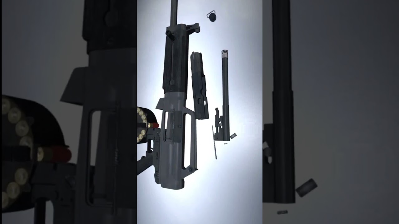 Disassembling USAS-12, AUTOMATIC SHOTGUN OF USA,#educationalvideo #viral #ytshorts #gun #video