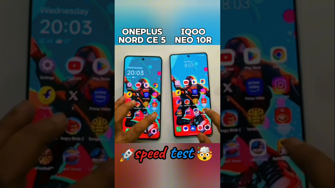 OnePlus Nord CE 5 vs Iqoo neo 10r speed 🚀 test 🤯#oneplusnordce5 #iqooneo10r