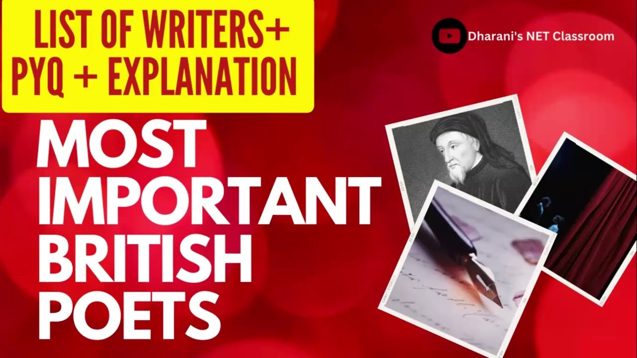 List of Most Important British Poets| TNSET, NET English|