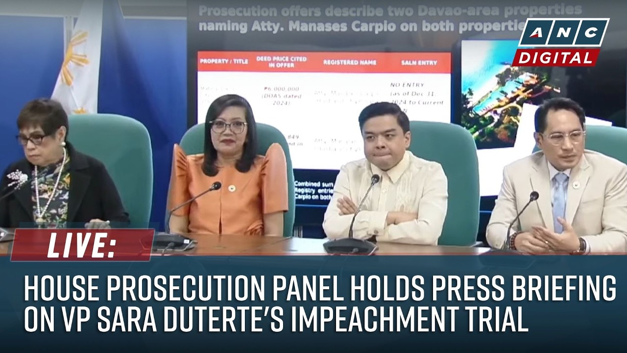 LIVE: House Prosecution Panel holds press briefing on VP Sara Duterte's Impeachment Trial | Oct 1