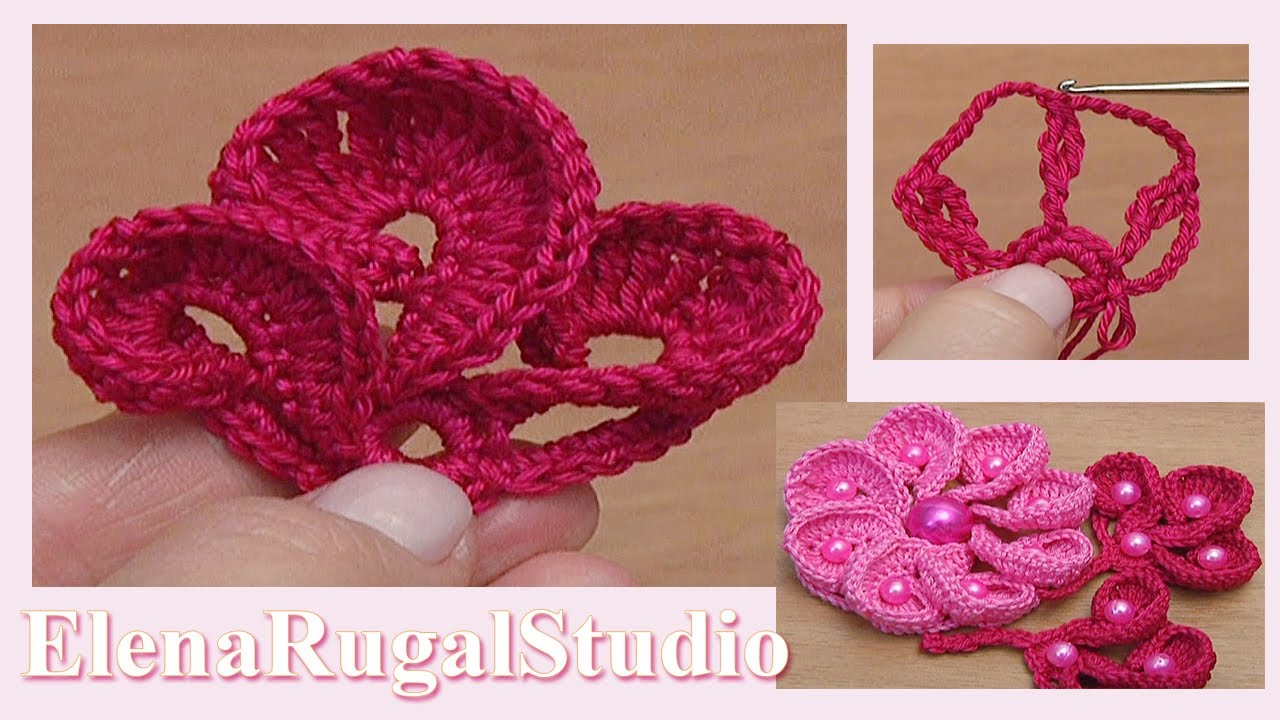 Crochet Leaf with Spiral Segments Video
