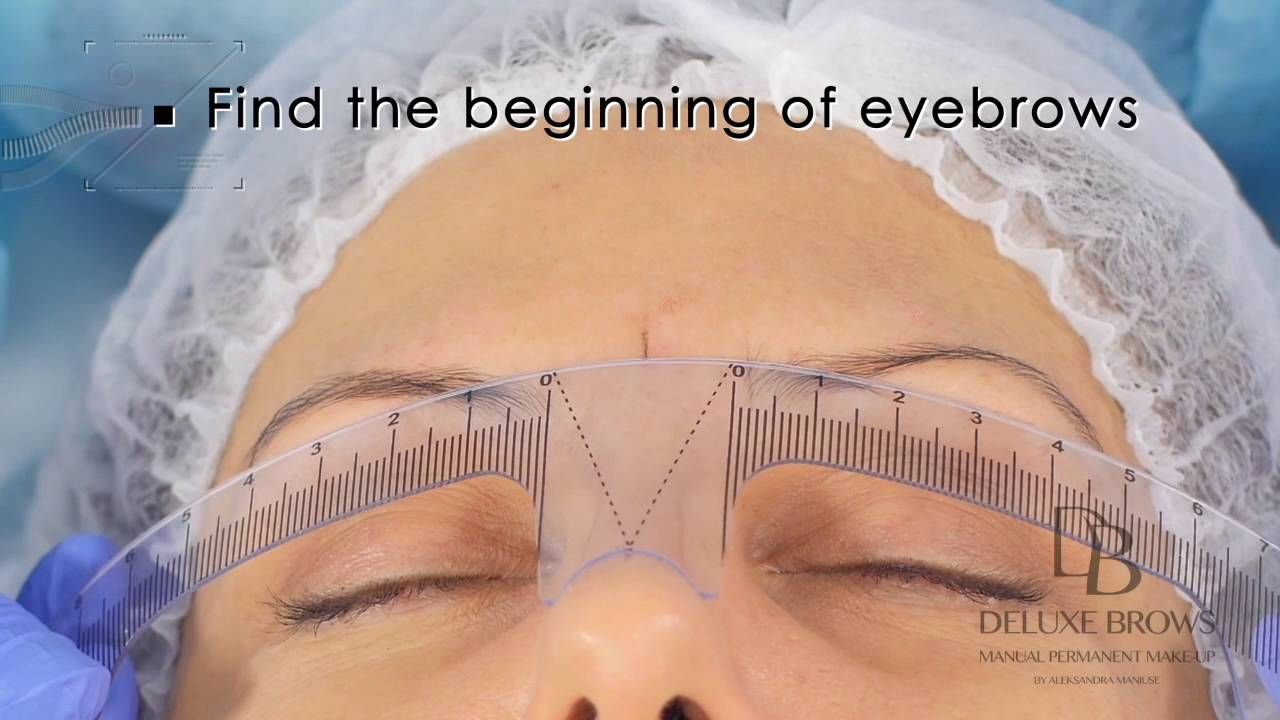 Deluxe Brows® Microblading Tutorial Eyebrows Measurement with ruler