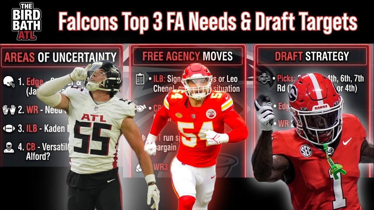 Falcons Top 3 Free Agent Moves & Draft Targets 