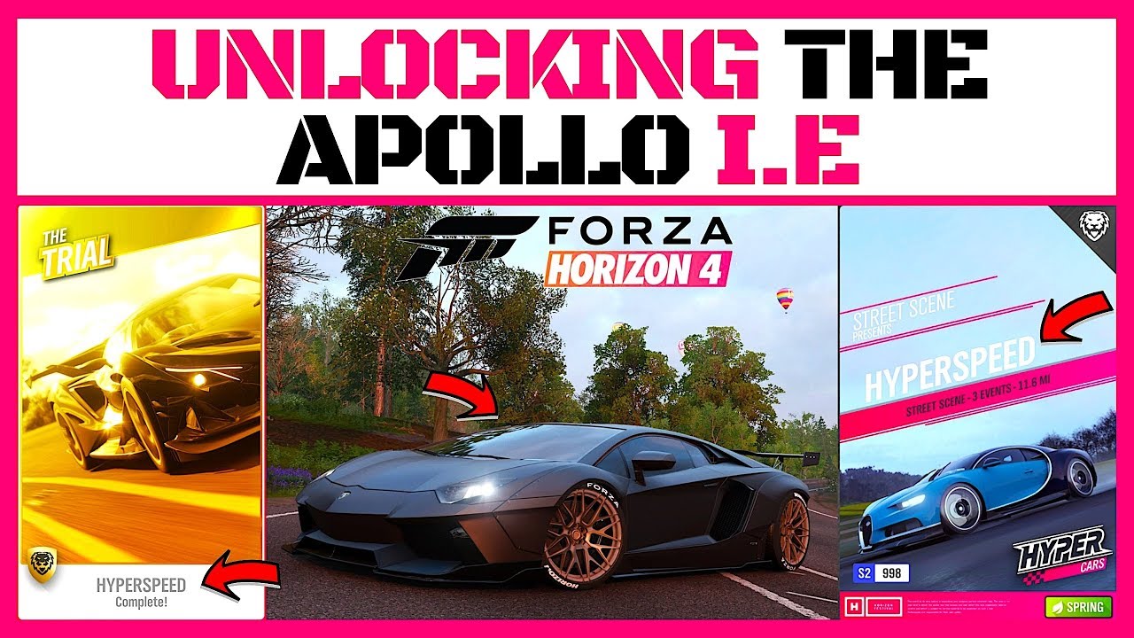 HOW TO UNLOCK THE APOLLO IE and COMPLETE the online trial HYPER SPEED FORZA HORIZON 4
